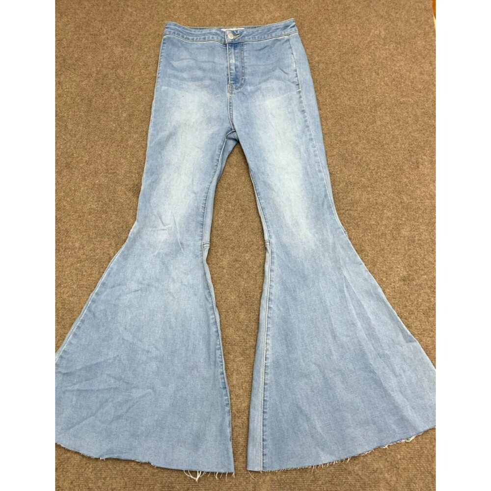 Free People Jeans Womens 26 Just Float On Flare Bell Bottom Festival Boho Denim